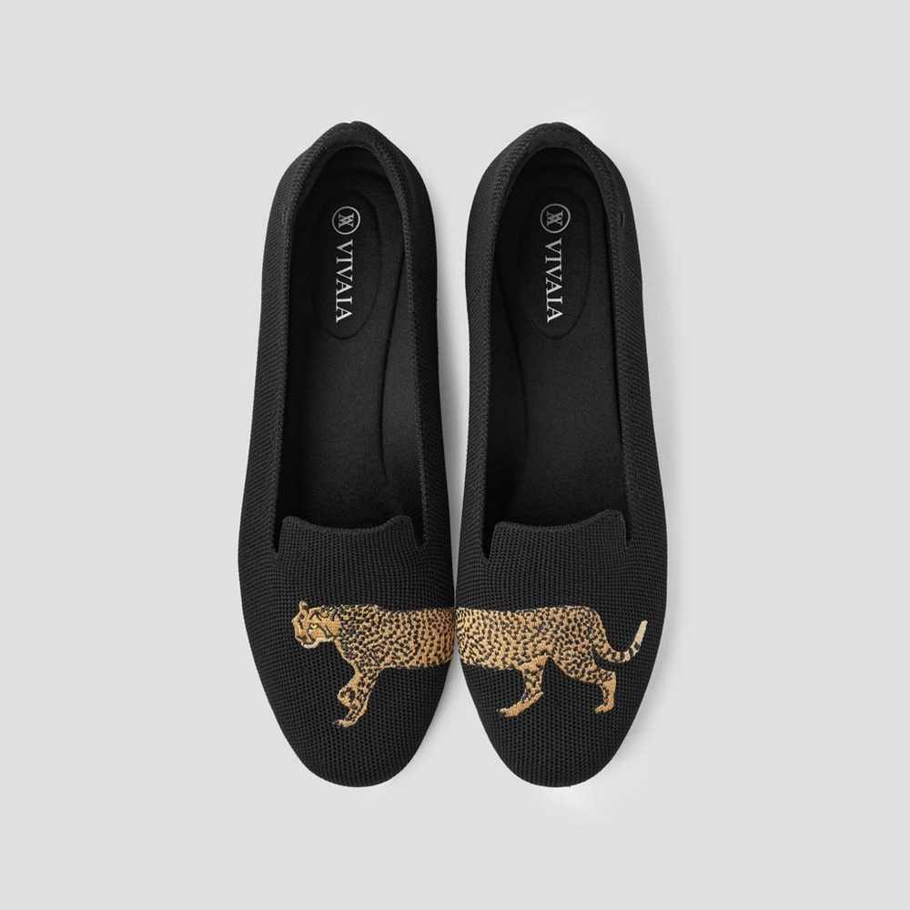 VIVAIA Black Leopard Flats
